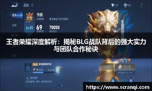 王者荣耀深度解析：揭秘BLG战队背后的强大实力与团队合作秘诀